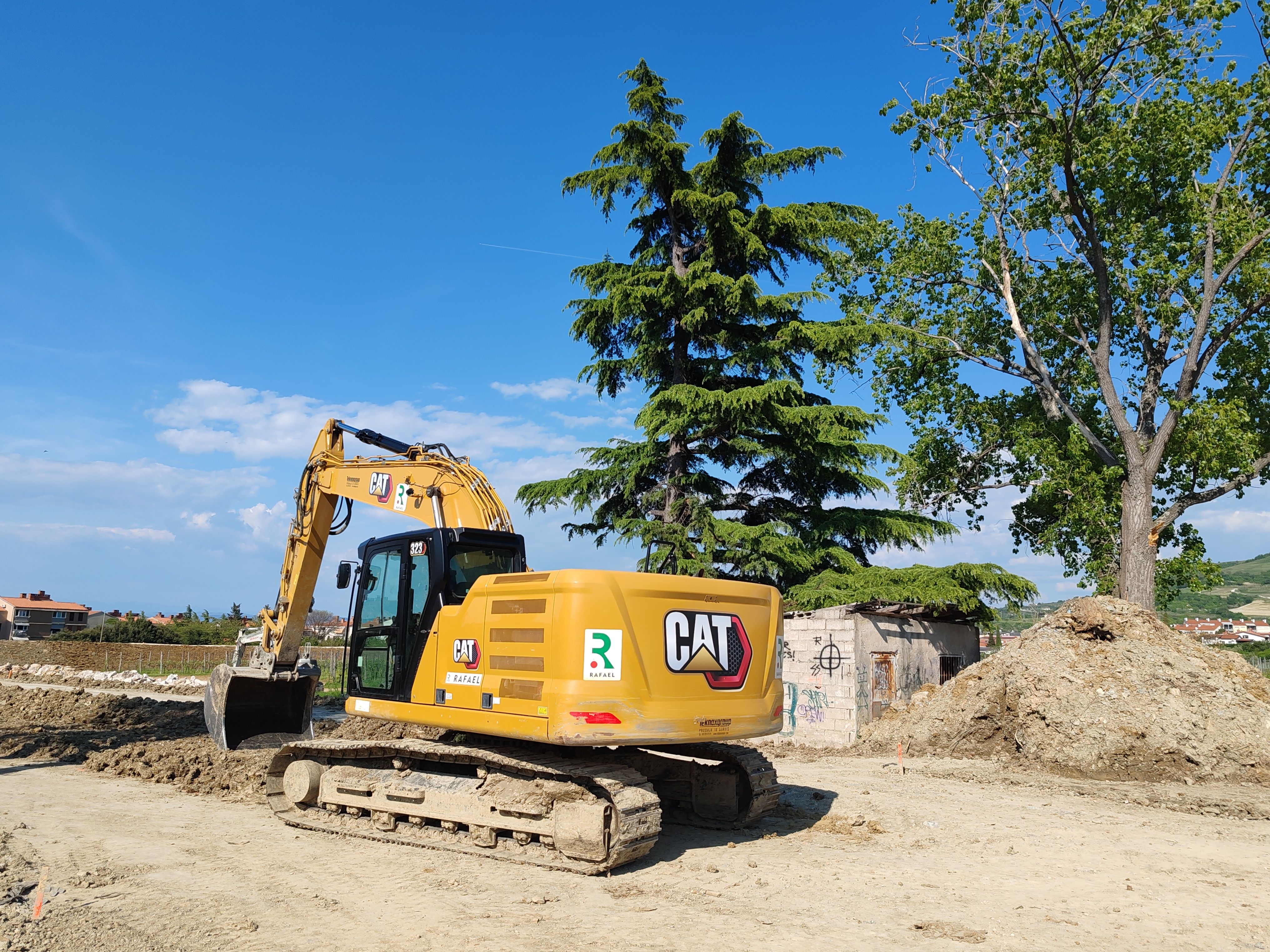 Site development project showing land clearing and grading